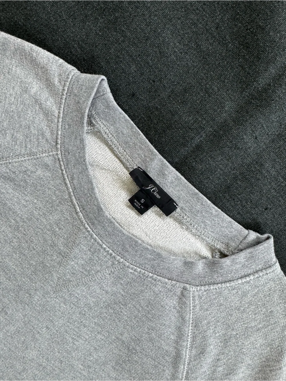 J.Crew Grey French Terry Raglan Sleeve Crewneck Sweatshirt Size Small K6378